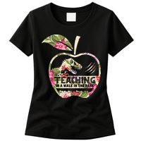 Teaching Is A Walk In The Park Funny Teacher Dinosaur Womens T-Shirt