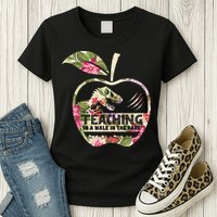 Teaching Is A Walk In The Park Funny Teacher Dinosaur Womens T-Shirt