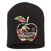 Teaching Is A Walk In The Park Funny Teacher Dinosaur Short Acrylic Beanie