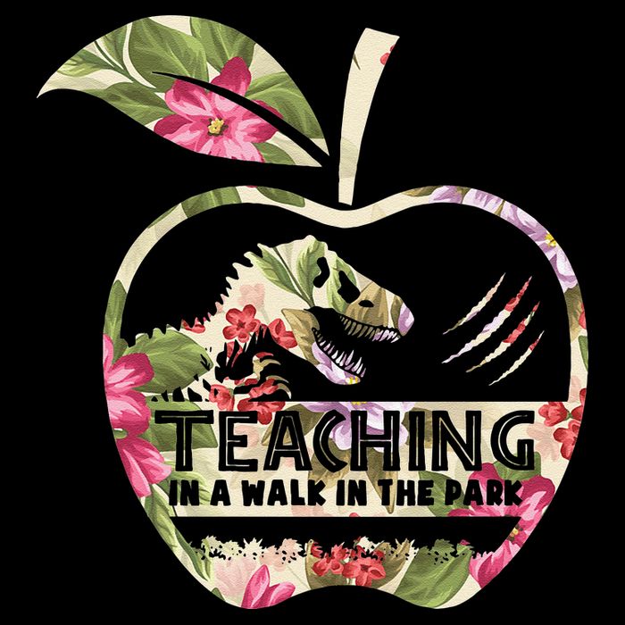 Teaching Is A Walk In The Park Funny Teacher Dinosaur Short Acrylic Beanie