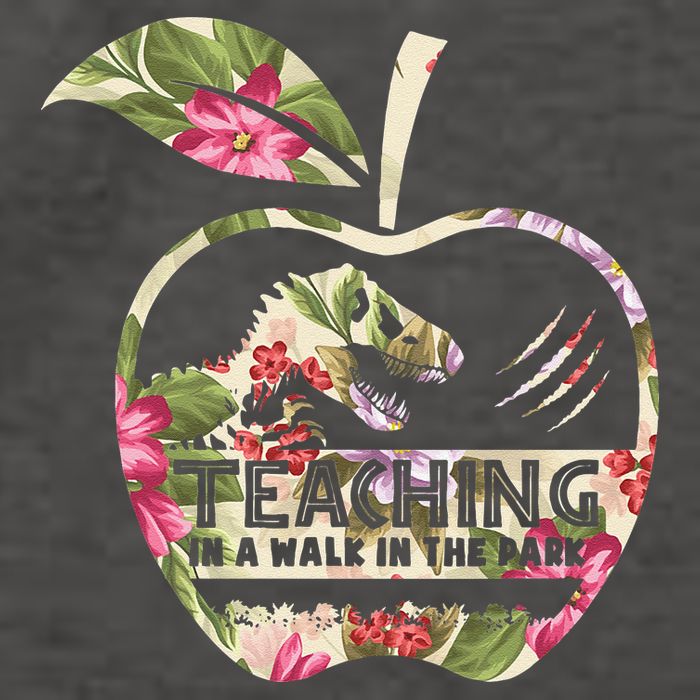 Teaching Is A Walk In The Park Funny Teacher Dinosaur Vector Backpack