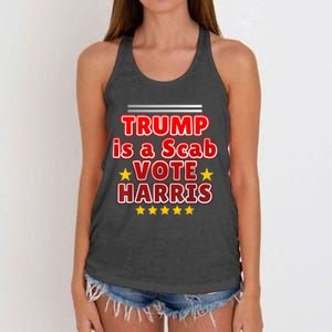 Trump Is A Scab Vote Harris. Designe Harris Kamalavote La Women's Knotted Racerback Tank