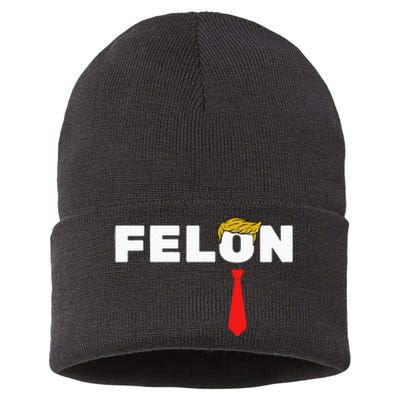 Trump Is A Felon Trump Is Guilty On 34 Counts Sustainable Knit Beanie