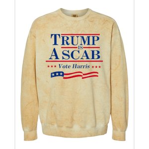 Trump Is A Scab Vote For Harris 2024 Colorblast Crewneck Sweatshirt