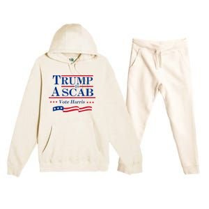 Trump Is A Scab Vote For Harris 2024 Premium Hooded Sweatsuit Set