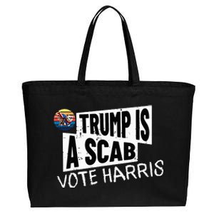 Trump Is A Scab Vote Harris Walz Kamala Harris 2024 Election Cotton Canvas Jumbo Tote