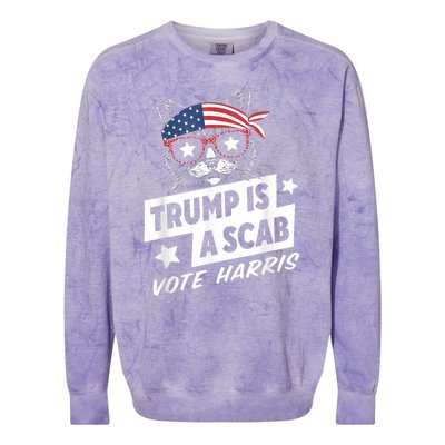 Trump Is A Scab Vote Kamala Harris Colorblast Crewneck Sweatshirt