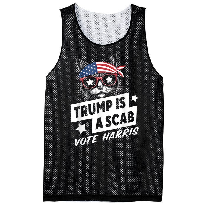 Trump Is A Scab Vote Kamala Harris Mesh Reversible Basketball Jersey Tank