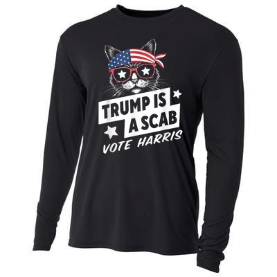 Trump Is A Scab Vote Kamala Harris Cooling Performance Long Sleeve Crew