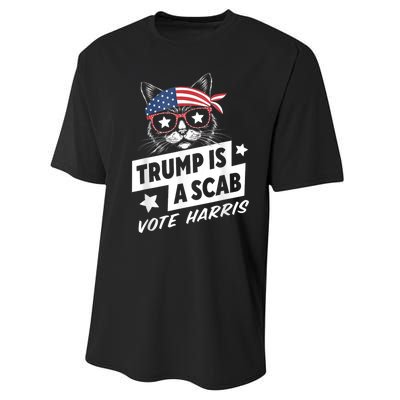 Trump Is A Scab Vote Kamala Harris Performance Sprint T-Shirt