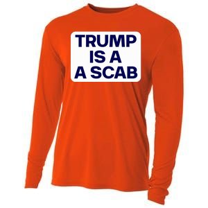 Trump Is A Scab Vote Harris Kamala 2024 Funny Cooling Performance Long Sleeve Crew