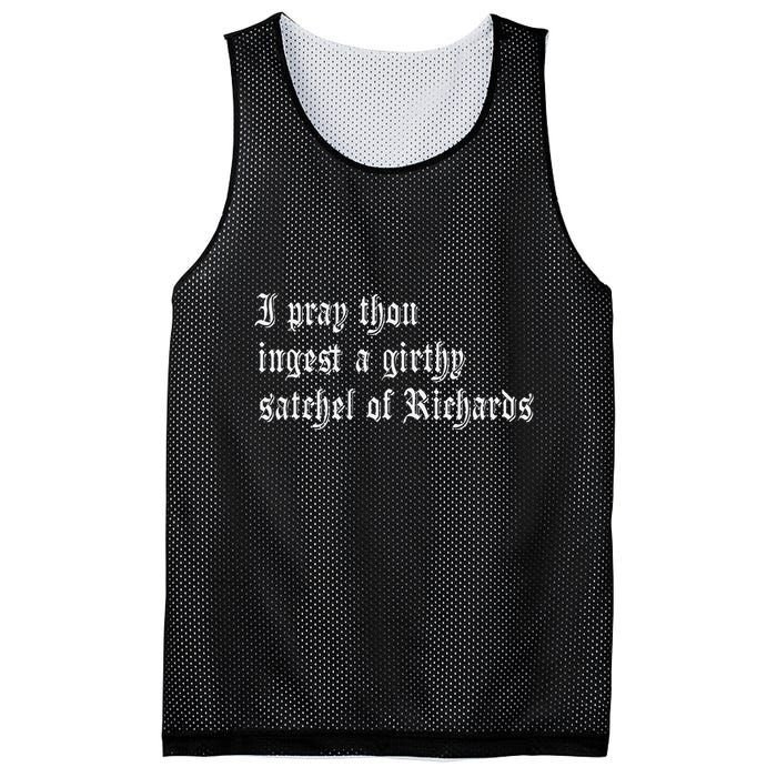 Thou Ingest A Satchel Of Richards Funny Medieval Meme Quote Mesh Reversible Basketball Jersey Tank