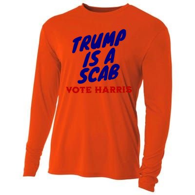 Trump Is A Scab Vote Harris Kamala 2024 Cooling Performance Long Sleeve Crew