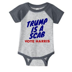 Trump Is A Scab Vote Harris Kamala 2024 Infant Baby Jersey Bodysuit