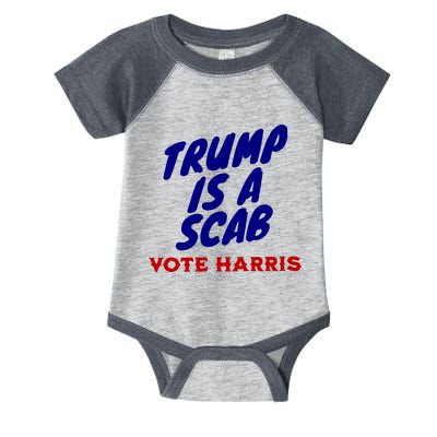 Trump Is A Scab Vote Harris Kamala 2024 Infant Baby Jersey Bodysuit