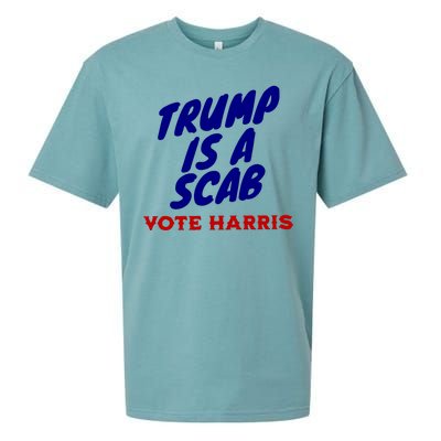 Trump Is A Scab Vote Harris Kamala 2024 Sueded Cloud Jersey T-Shirt