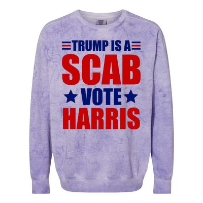 Trump Is A Scab Vote Harris 2024 Colorblast Crewneck Sweatshirt