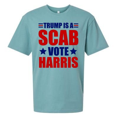 Trump Is A Scab Vote Harris 2024 Sueded Cloud Jersey T-Shirt