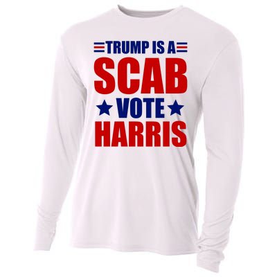 Trump Is A Scab Vote Harris 2024 Cooling Performance Long Sleeve Crew