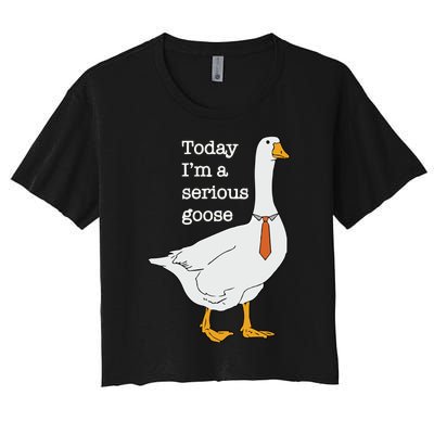 Today Im A Serious Goose Silly Goose Women's Crop Top Tee