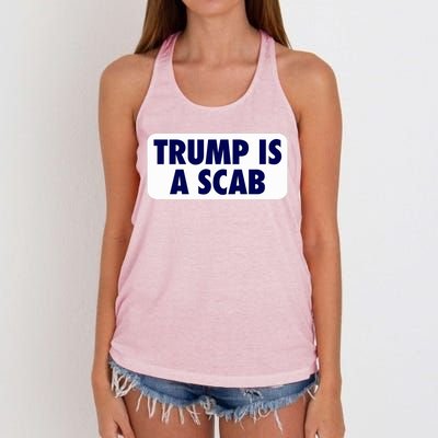 Trump Is A Scab Harris Kamala Women's Knotted Racerback Tank