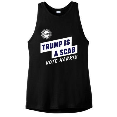 Trump Is A Scab Kamala Harris 2024 Ladies PosiCharge Tri-Blend Wicking Tank