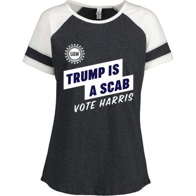 Trump Is A Scab Kamala Harris 2024 Enza Ladies Jersey Colorblock Tee