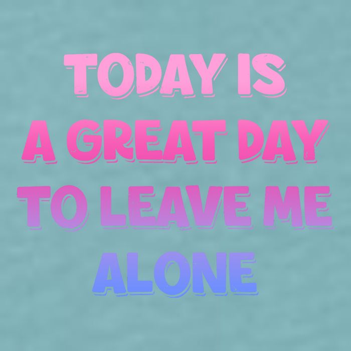 Today Is A Great Day To Leave Me Alone Sueded Cloud Jersey T-Shirt