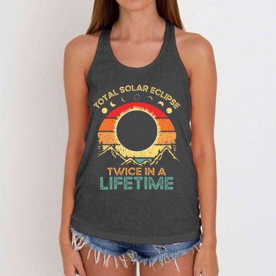 Twice In A Lifetime Solar Eclipse 2024 Total Eclipse Gift Women's Knotted Racerback Tank