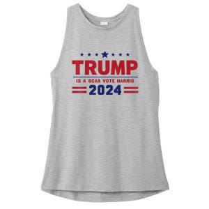 Trump Is A Scab Vote Madam President Kamala Harris 2024 Ladies PosiCharge Tri-Blend Wicking Tank