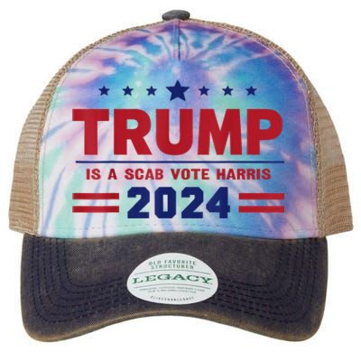 Trump Is A Scab Vote Madam President Kamala Harris 2024 Legacy Tie Dye Trucker Hat