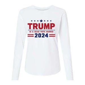 Trump Is A Scab Vote Madam President Kamala Harris 2024 Womens Cotton Relaxed Long Sleeve T-Shirt