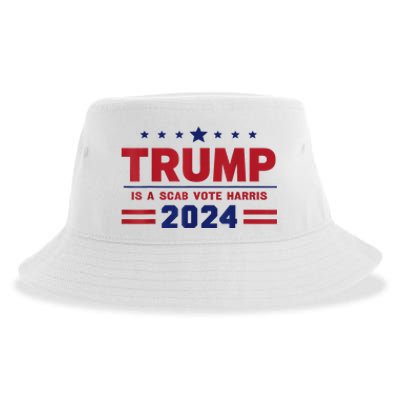 Trump Is A Scab Vote Madam President Kamala Harris 2024 Sustainable Bucket Hat