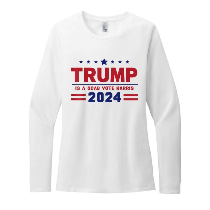 Trump Is A Scab Vote Madam President Kamala Harris 2024 Womens CVC Long Sleeve Shirt