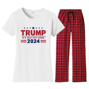 Trump Is A Scab Vote Madam President Kamala Harris 2024 Women's Flannel Pajama Set