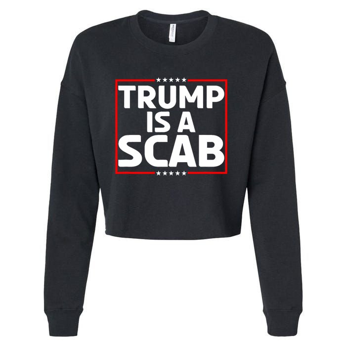 Trump Is A Scab Cropped Pullover Crew