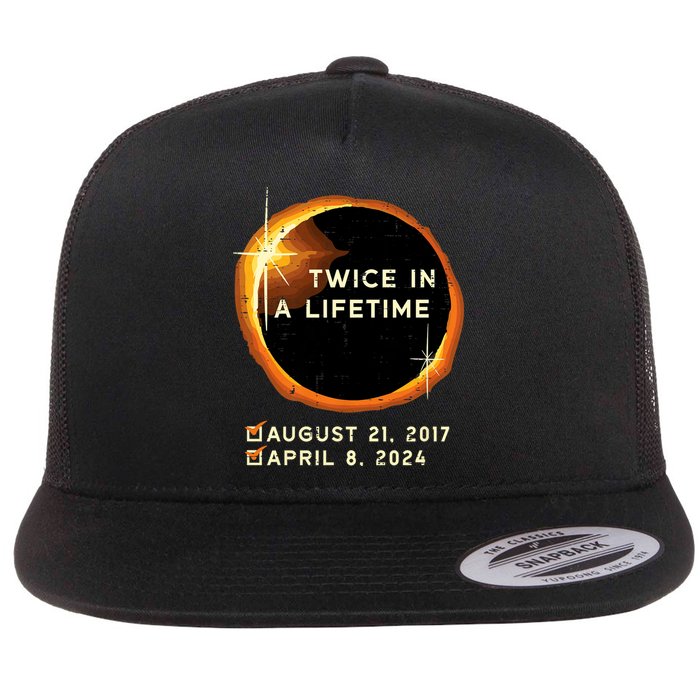 Twice In A Lifetime Total Solar Eclipse 2024 April 8th Totality Flat Bill Trucker Hat