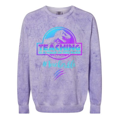 Teaching is a Walk in Park Teacher Life Funny Mother's Day Colorblast Crewneck Sweatshirt