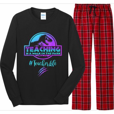 Teaching is a Walk in Park Teacher Life Funny Mother's Day Long Sleeve Pajama Set