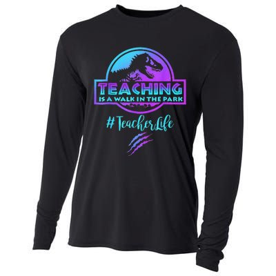 Teaching is a Walk in Park Teacher Life Funny Mother's Day Cooling Performance Long Sleeve Crew