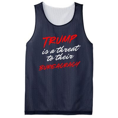 Trump Is A Threat To Their Bureaucracy Mesh Reversible Basketball Jersey Tank