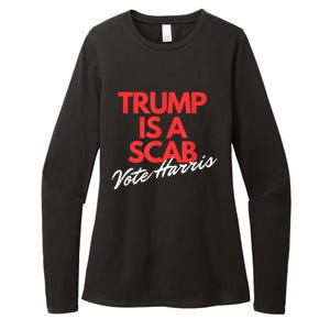 Trump Is A Scab Vote Kamala Harris 2024 Womens CVC Long Sleeve Shirt