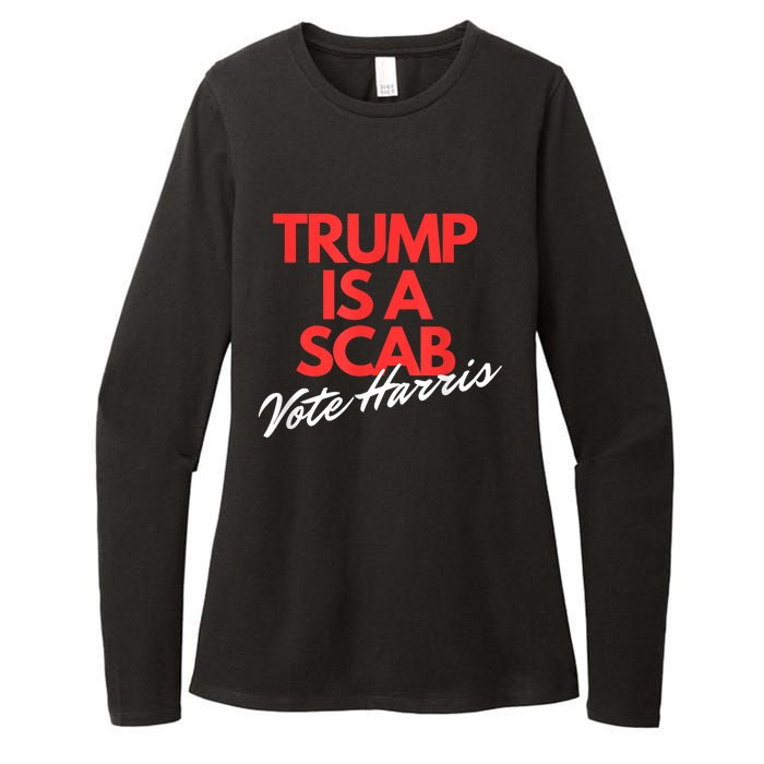 Trump Is A Scab Vote Kamala Harris 2024 Womens CVC Long Sleeve Shirt