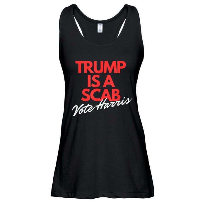 Trump Is A Scab Vote Kamala Harris 2024 Ladies Essential Flowy Tank