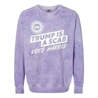 Trump Is A Scab Uaw Vote Kamala Harris 2024 Election Colorblast Crewneck Sweatshirt