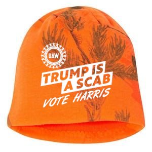 Trump Is A Scab Uaw Vote Kamala Harris 2024 Election Kati - Camo Knit Beanie