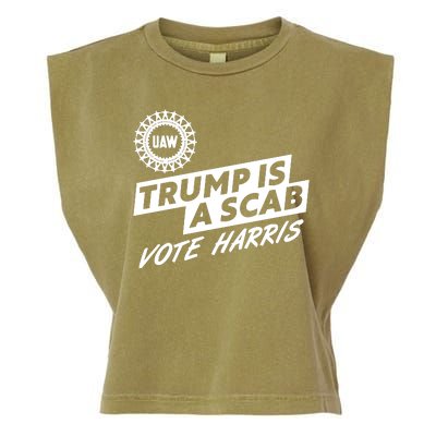 Trump Is A Scab Uaw Vote Kamala Harris 2024 Election Garment-Dyed Women's Muscle Tee