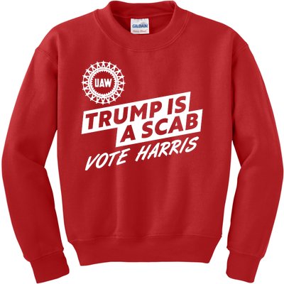 Trump Is A Scab Uaw Vote Kamala Harris 2024 Election Kids Sweatshirt