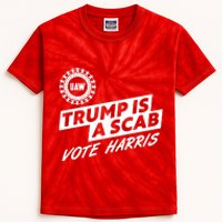 Trump Is A Scab Uaw Vote Kamala Harris 2024 Election Kids Tie-Dye T-Shirt