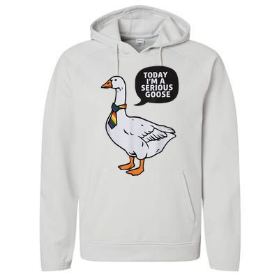 Today IM A Serious Goose Lgbt Cute Funny Serious Goose Performance Fleece Hoodie